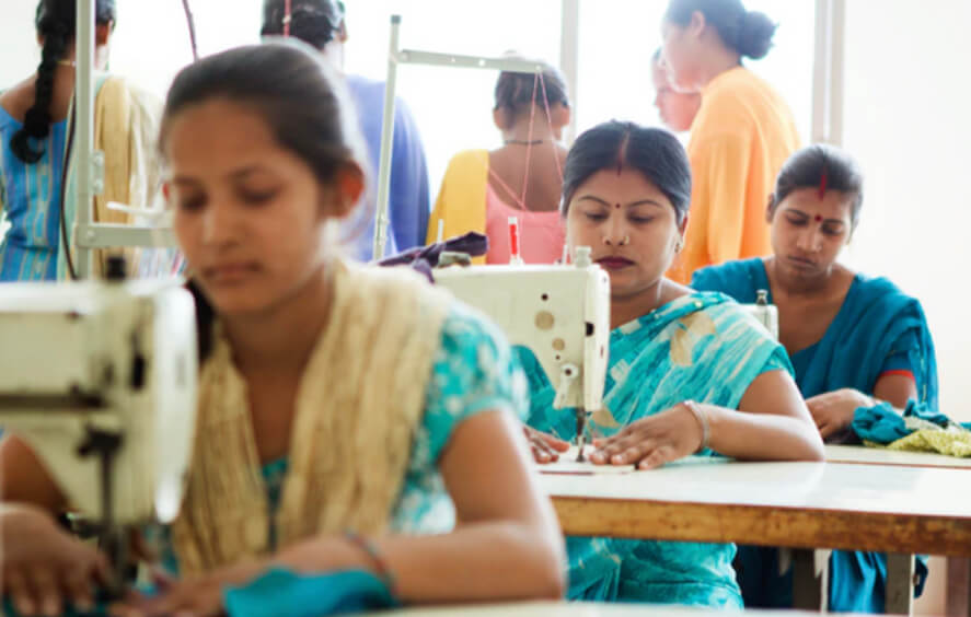 A vocational training center in India, providing free vocational training on Industrial Sewing Machines, Domestic Tailoring, Dress Designing to empower young men and women. (Image credit: Unsplash)