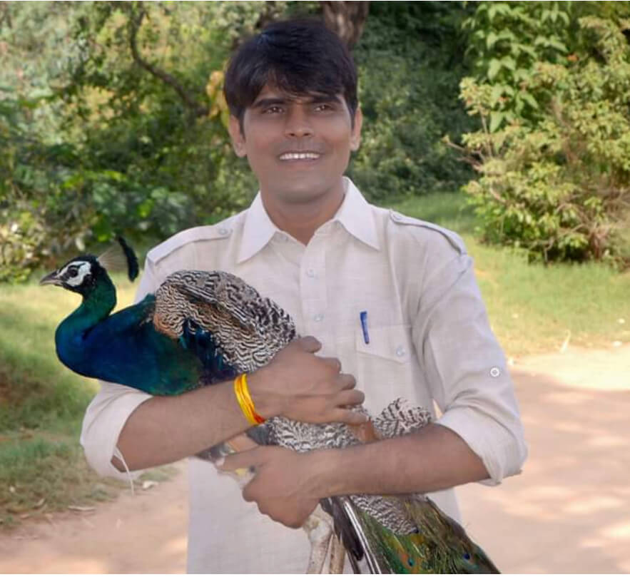 Vishnu Lamba has campaigned for the conservation of the ill-treated peacocks and camels at Tonk district near Jaipur. (Image credit: Vishnu Lamba)