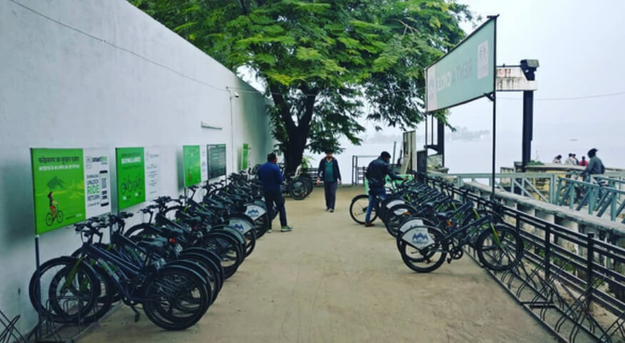 The MyByk station at Fateh Sagar Lake area in Udaipur (Image credit: MyByk Facebook Page)