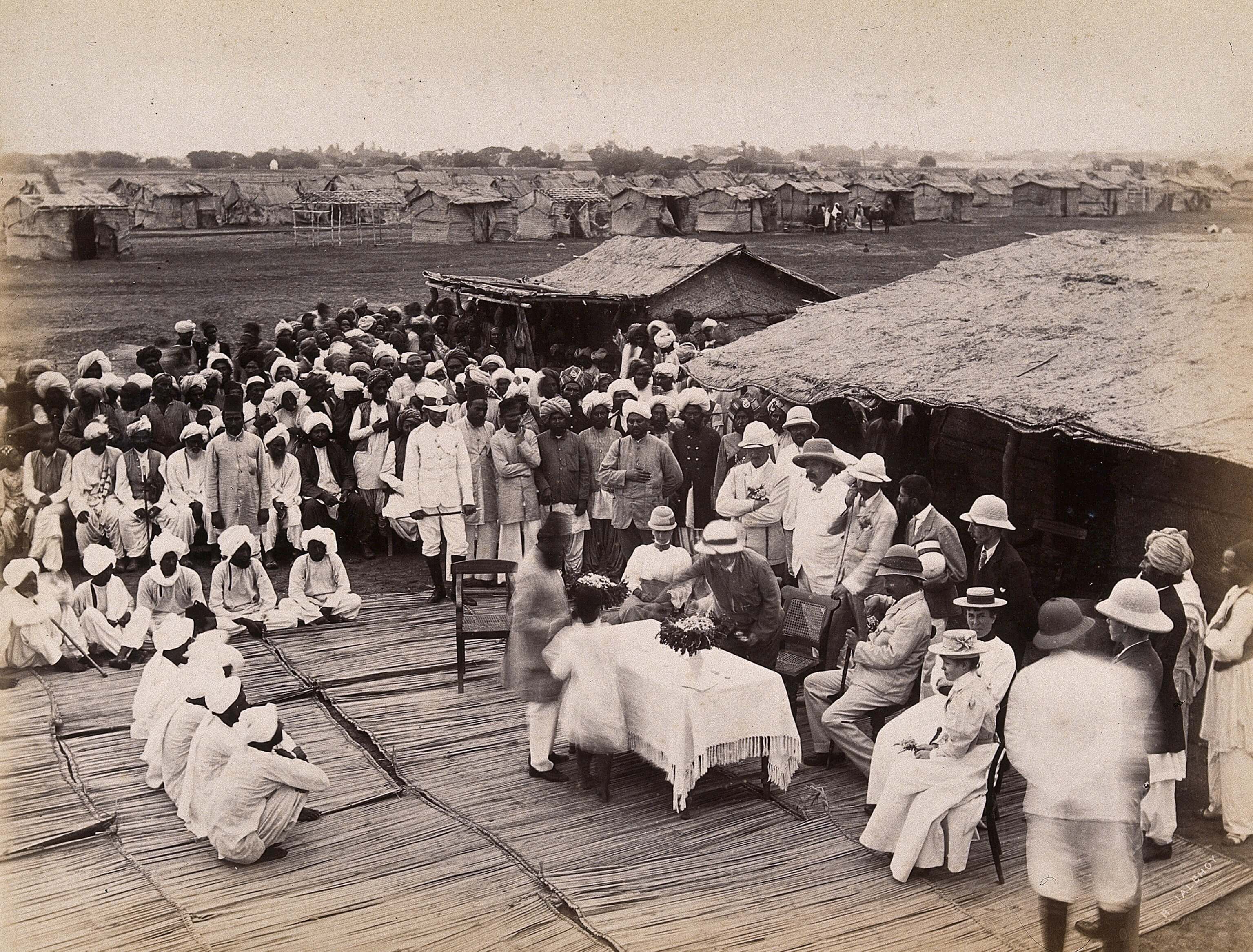 Patients being discharged after suffering from bubonic plague.