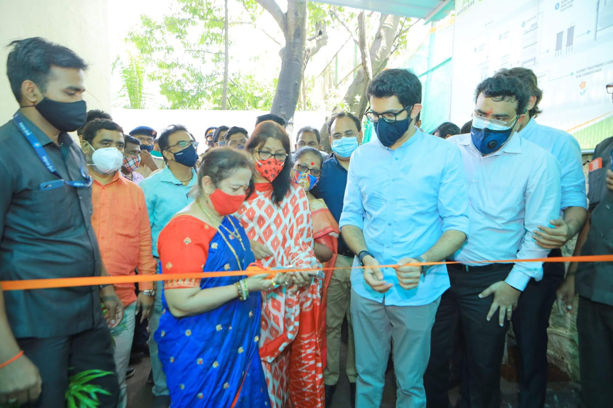 The Environment and Tourism Minister, Aaditya Thackrey, inaugurating the biomethanation plant. 