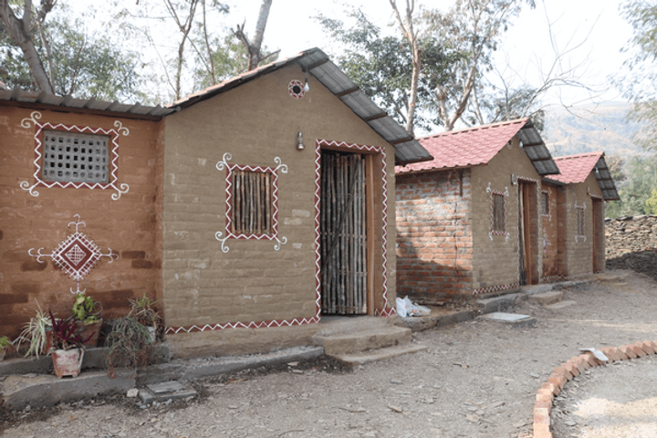 The living areas for the international artists at the Art Junction residency in the Bandanga tribal village (Image credit: Art Junction Udaipur Wordpress)