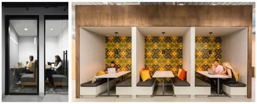 Booths or chambered working spaces in offices, may be the new normal, whenever the offices resume again in a post-pandemic world. (Image credit: Office Snapshots)