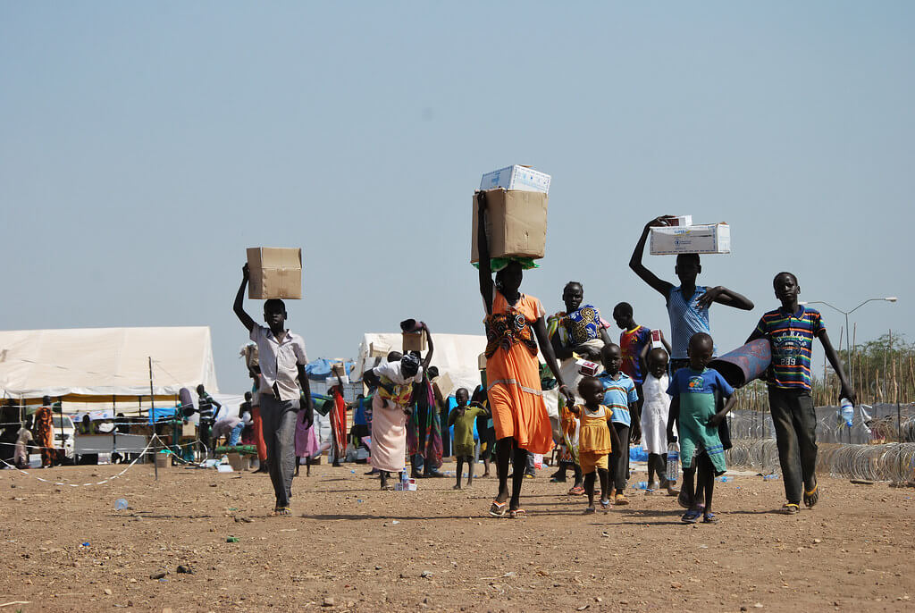 Representational image of people getting displaced in South Sudan.  